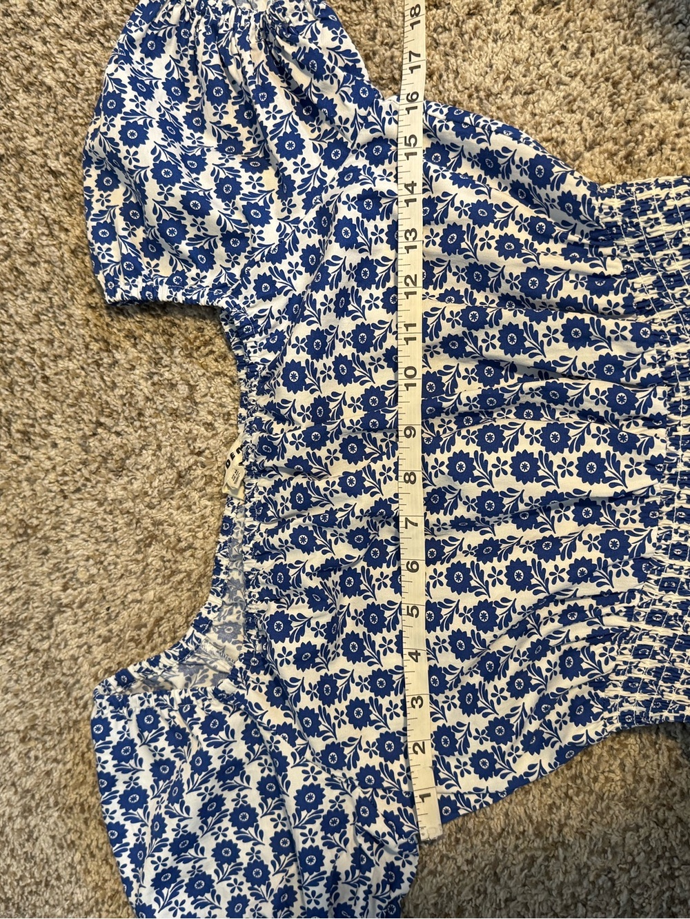 Boden Amber Cotton Midi Dress Blue Floral Smocked - 4P - Picture 4 of 7